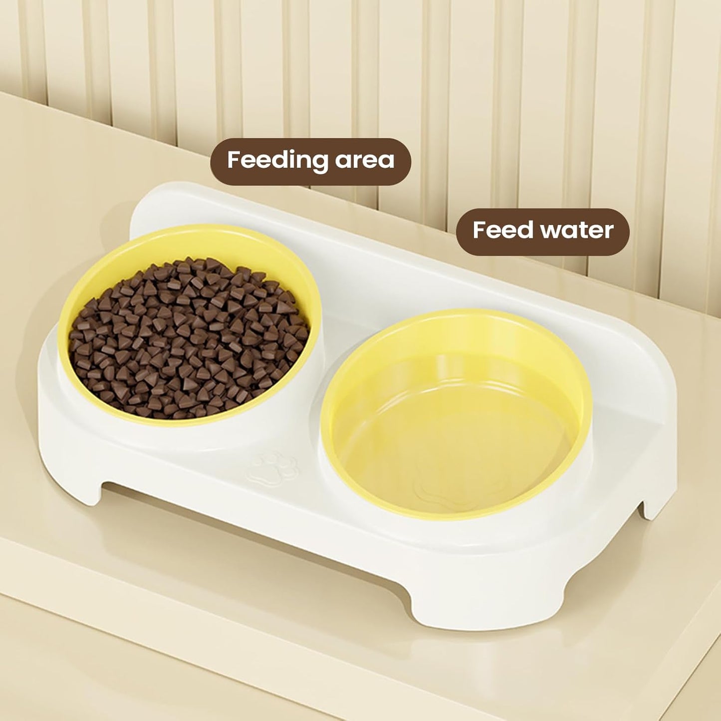 Premium Dog Food Bowls, Elevated Cat Dish, Non-Slip Tilted Pet Feeder with Stand, Sturdy Stainless Steel Design with Removable Bowls, Stylish Feeding Station with Ergonomic Angle, Pet Dish for Kitten