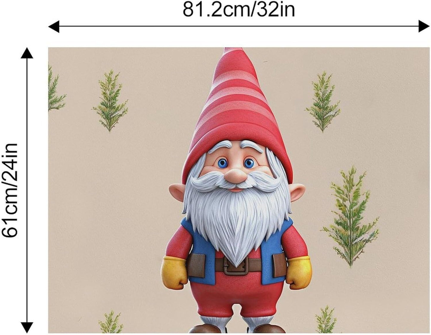 Dog Food Mat Pet Leather Tablecloth Cute Gnome Pet Feeding Mat Anti-Slip Dog Bowl Mats Absorbent Pet Placemats for Dogs Protect Floor Dogs Pad for Food and Water