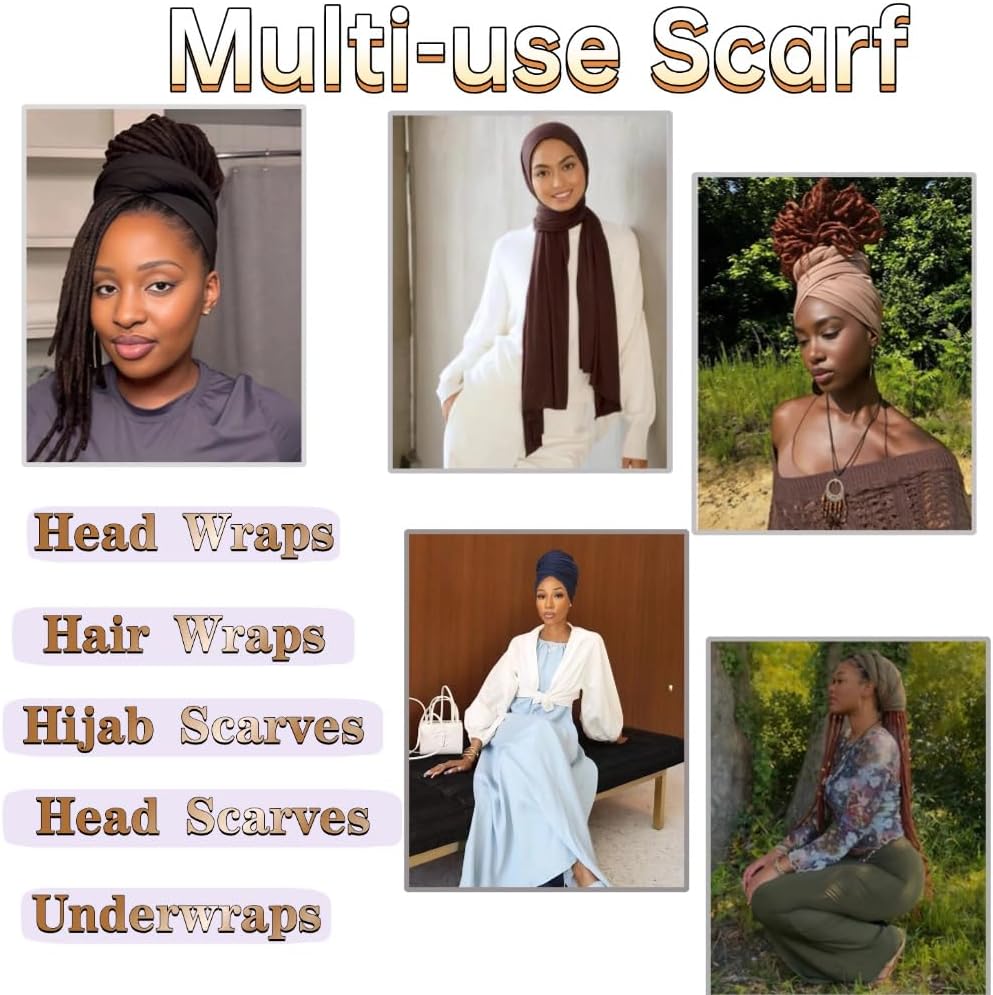 Head Wraps for Black Women Breathable Headwraps Scarf Long Hair Wraps Soft Wide Headbands Headscarves for Locs