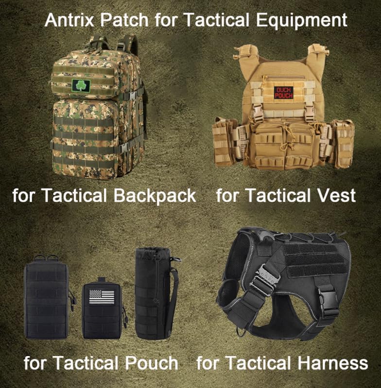 Antrix 6 Pcs Tan Service Dog Patch for Dog Harness, Working Training Do Not Touch Pet Stress & Anxiety Response Access Required by Law Hook & Loop Dog Patch for Large Dogs Vests/Harness Clothes