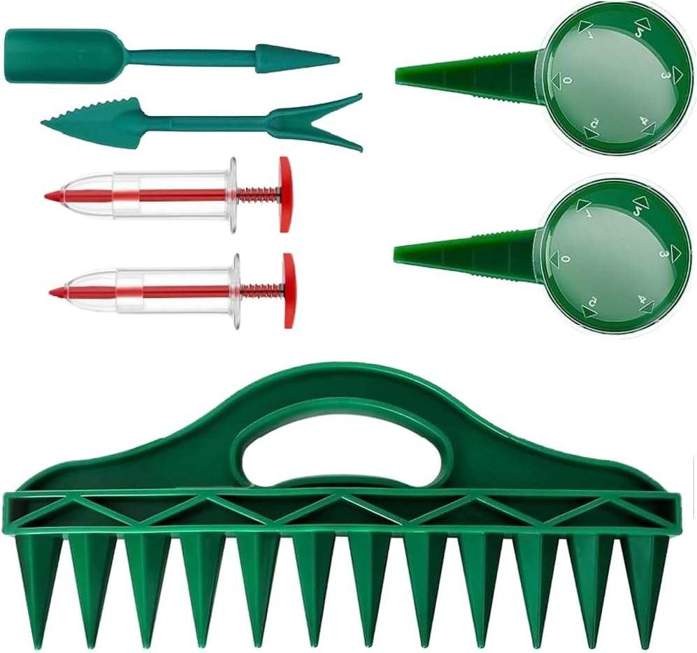 7 Piece Sowing Seeds Dispenser Set, with 12 Hole Seeder, Upgraded mini Seed Spreader, Garden Seed Planting Tool, Multifunctional Interval Gardening Tool, Handheld Seed Spreader