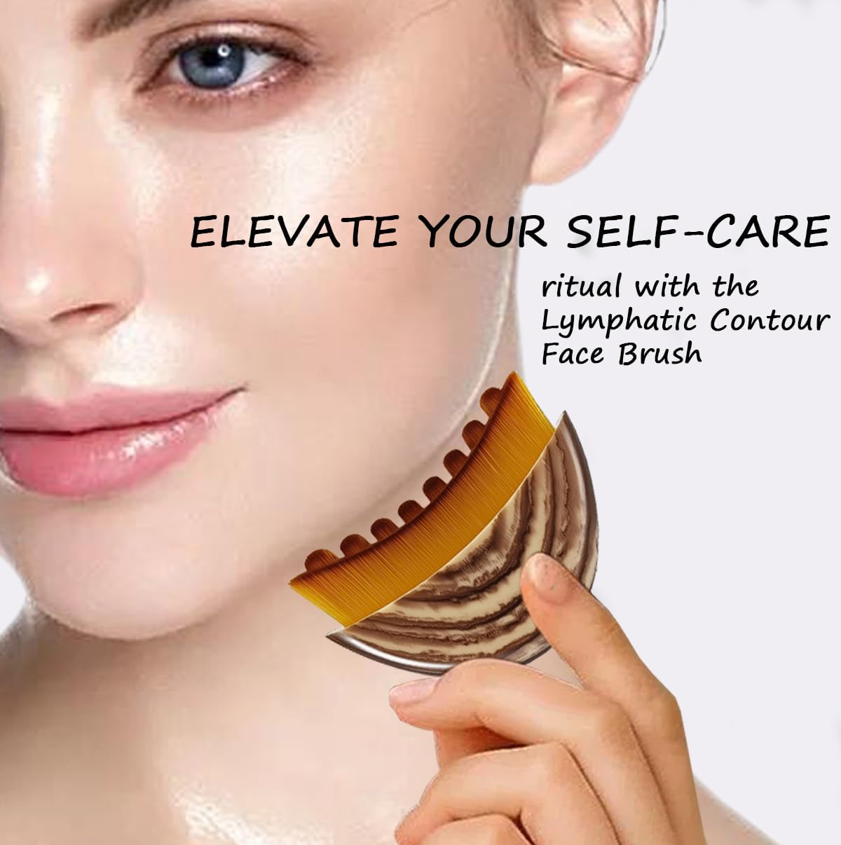 Lymphatic Contour Face Brush, Facial Massage Brush for Sculpting - Anti-Puffiness, Detox & Lift, Dry Brushing Face, Ergonomically Designed to Fit The Skin Precisely and Relieve Fatigue