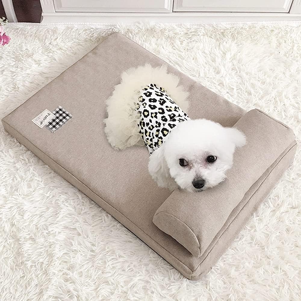 Pet Bed Dog Bed Pet Orthopedic Plush Living Room Couch Pet Bed W/Removable Cover for Dogs Dog Beds Colour: Gray (Size : S(705012))