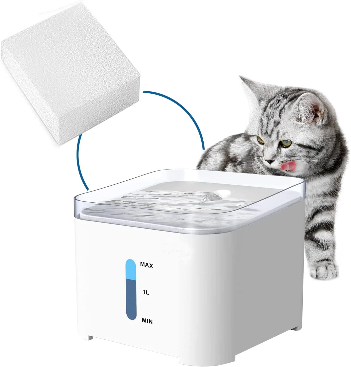 Pet Replacement Sponge Filters Pre Filter Sponges for 67oz/ 2L Pet Water Fountain Cat Water Foam Filter Dog Drinking Water Foam Filters for Pet Dog Cat Fountain (12)