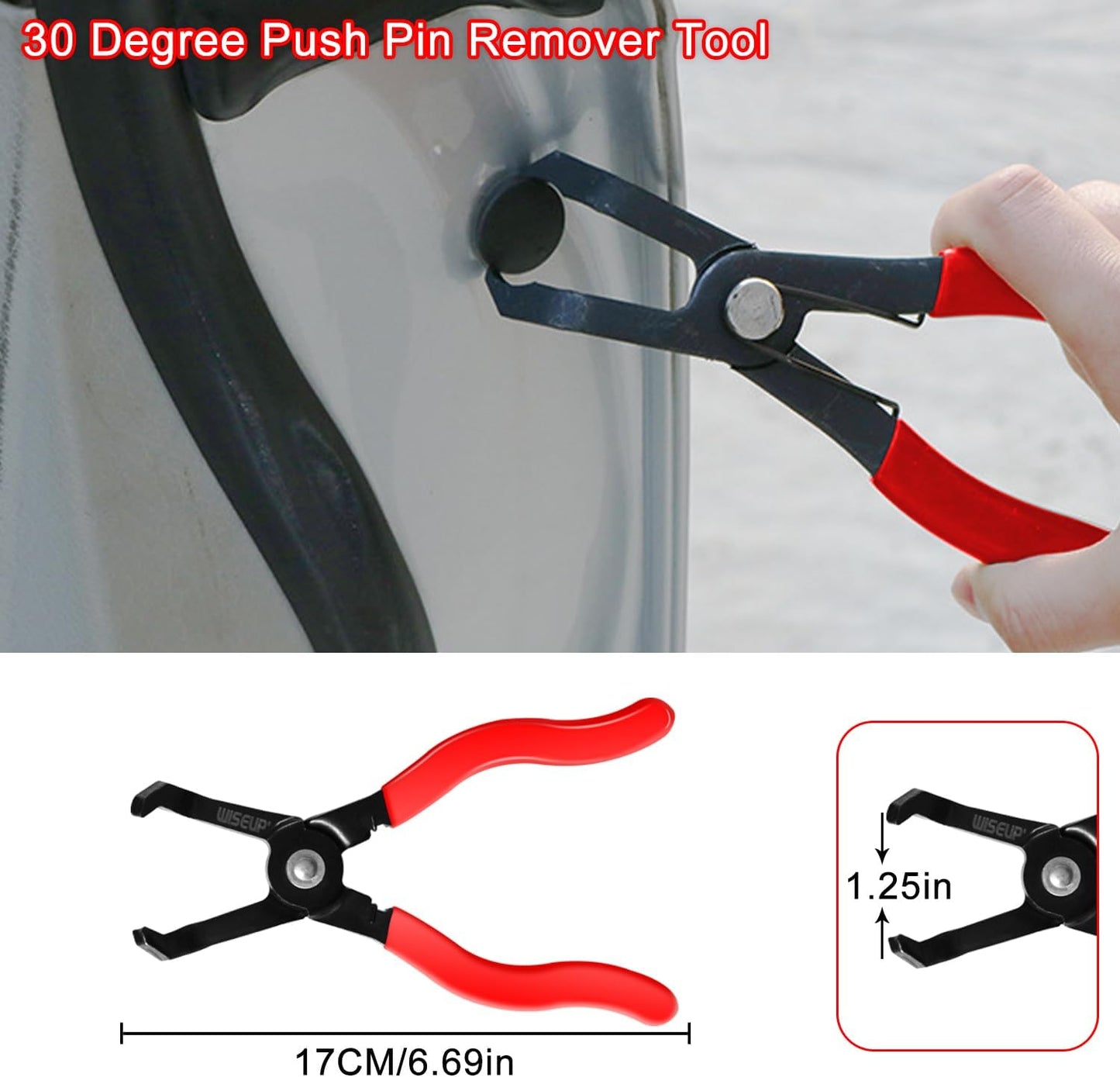 WISEUP 8-Piece Fuel Line Disconnect Tool Set – Fuel Line/Hose Clamp/Removal Pliers, Electrical Disconnect/Push Pin Tools, Relay Puller, Panel Clip Remover & Filter Caliper
