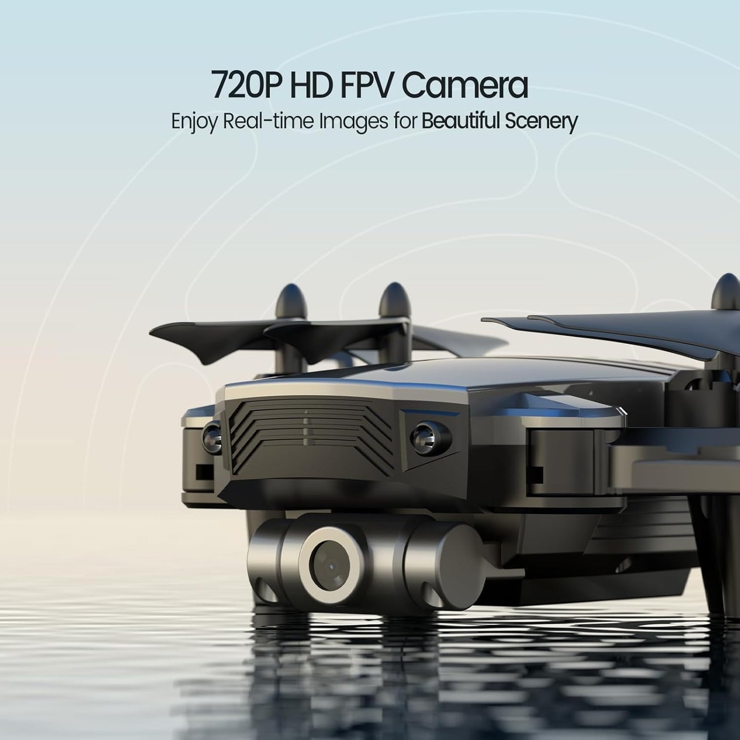 DEERC D20 Mini Drone for Kids with 720P HD FPV Camera Remote Control Toys Gifts for Boys Girls with Altitude Hold, Headless Mode, One Key Start Speed Adjustment, 3D Flips 2 Batteries, Silver