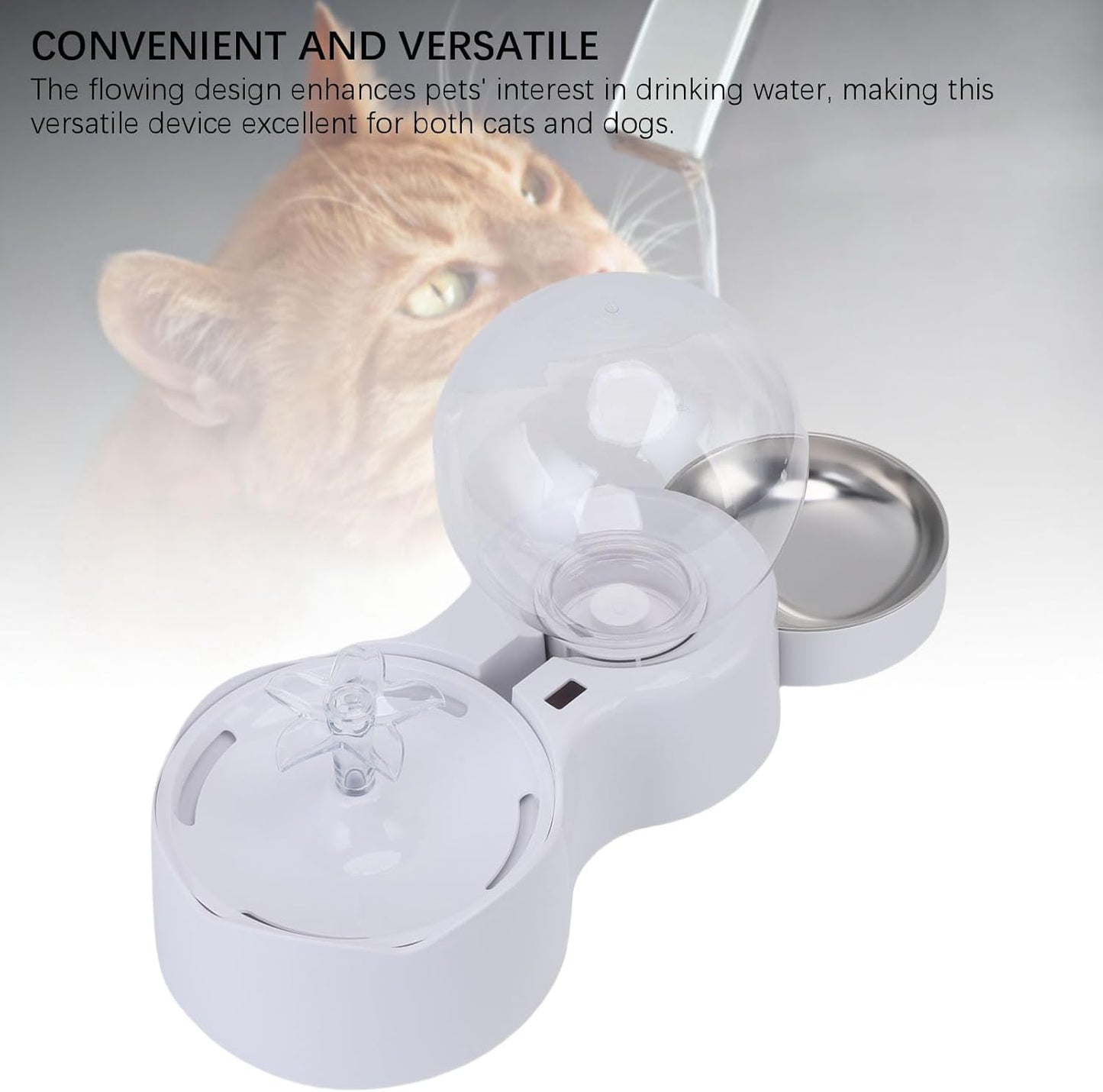 Luqeeg Water Fountain Food Feeder Smart Circulation Ensures Clean Cat Dog Food Feeder with Large Capacity Practical Filter Design Removes Impurities from Water for Cats Dogs Pets