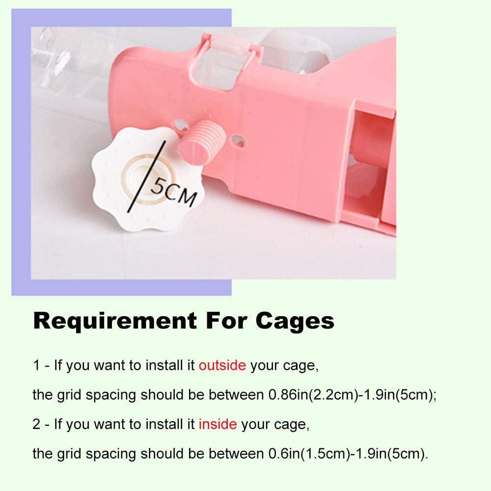 17oz Rabbit Water Feeder, Pet Cage Suspended Water Dispenser, Hanging Automatic Small Animal Bottle Bowl for Bunny Chinchilla Hedgehog Ferret Hamster