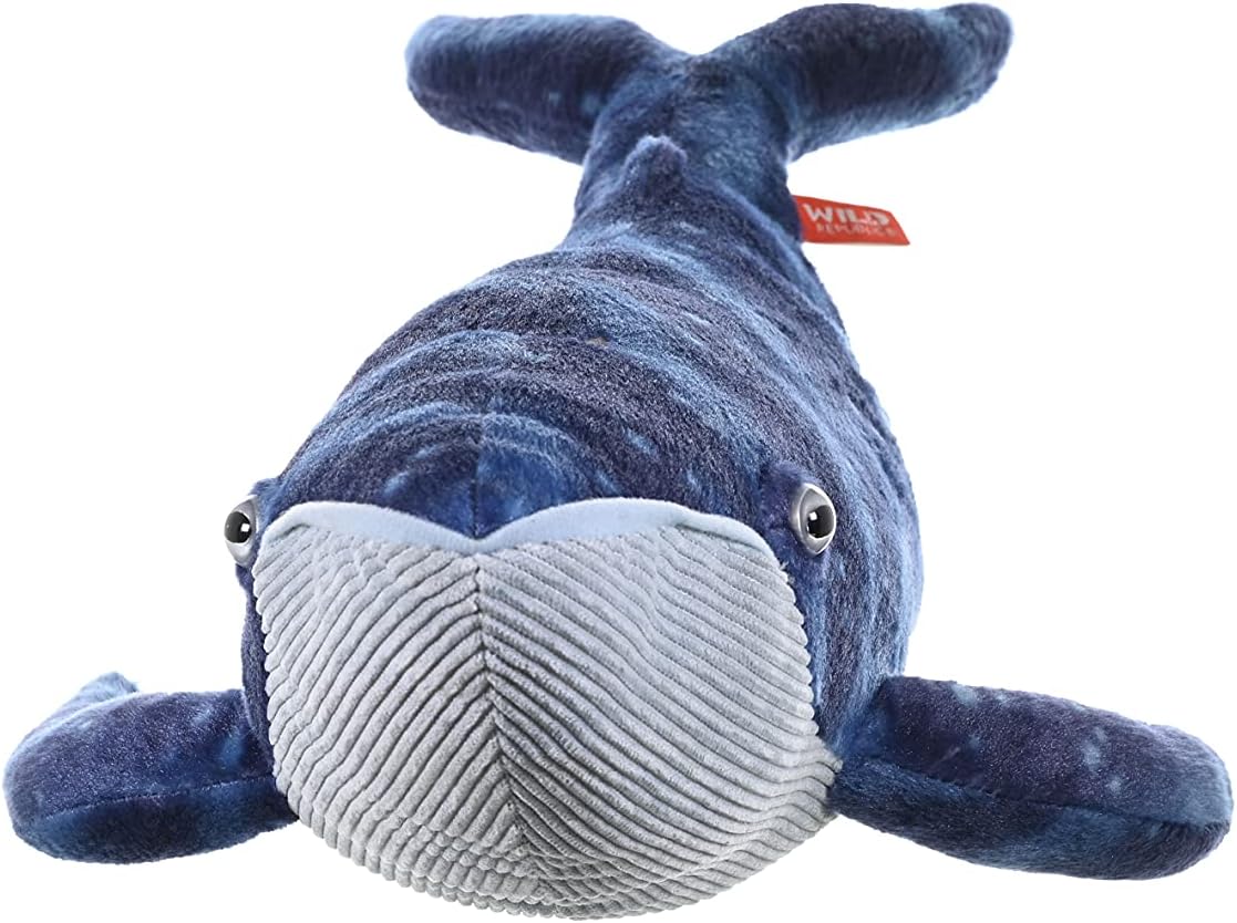 Wild Republic Blue Whale Plush, Stuffed Animal, Plush Toy, Gifts for Kids, Cuddlekins 20 Inches