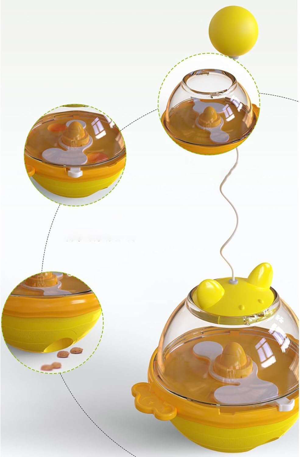 Cat Treat Toy, Puzzle Feeder, Interactive Trainer, 11.02x5.47x4.41 Inches Slow Dispensing Design, Durable Safe Material, Multicolor, for Indoor Cats, Garden, Bedroom, Home, Balcony, Study Use