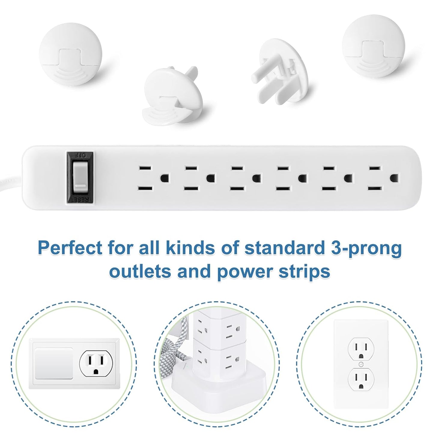 PRObebi Outlet Covers Baby Proofing White - 38 Pack Plug Covers for Electrical Outlets, Child Proof Socket Covers, Baby Safety Products for Home, Office, Easy Insatllation