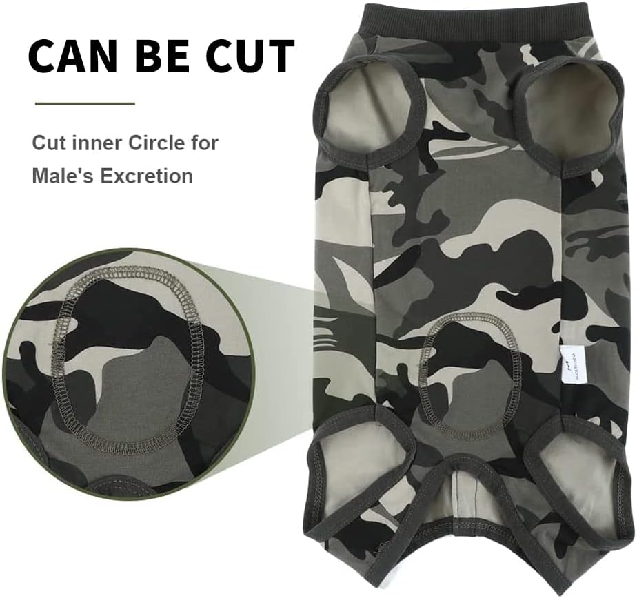 Surgery Suit for Dogs Recovery Suit Abdominal Wound Puppy Surgical Clothes Post-Operative Vest Pet After Surgery Wear Substitute (XXL, Camouflage)