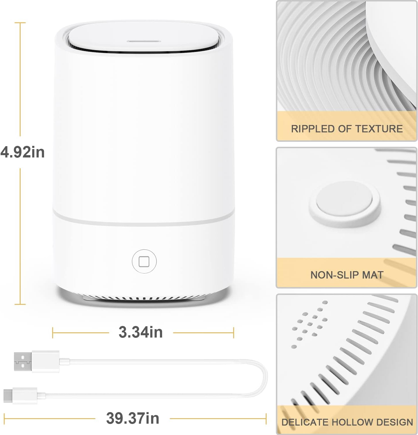 Essential Oil Diffusers for Home with USB Cord, 150ml Aroma Humidifier for Office, Water Shortage Protection, 7 Color LED Lights White Scent Mist Dorm Room Essentials Aromatherapy Ultrasonic