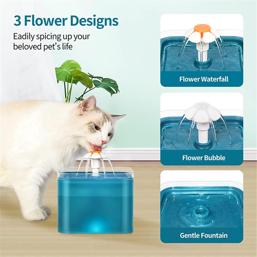 Automatic Cats Drinking Fountain with LED Lighting USB Pet Water Dispenser with Recirculate Filtring for Fresh Clean Water (Orange)