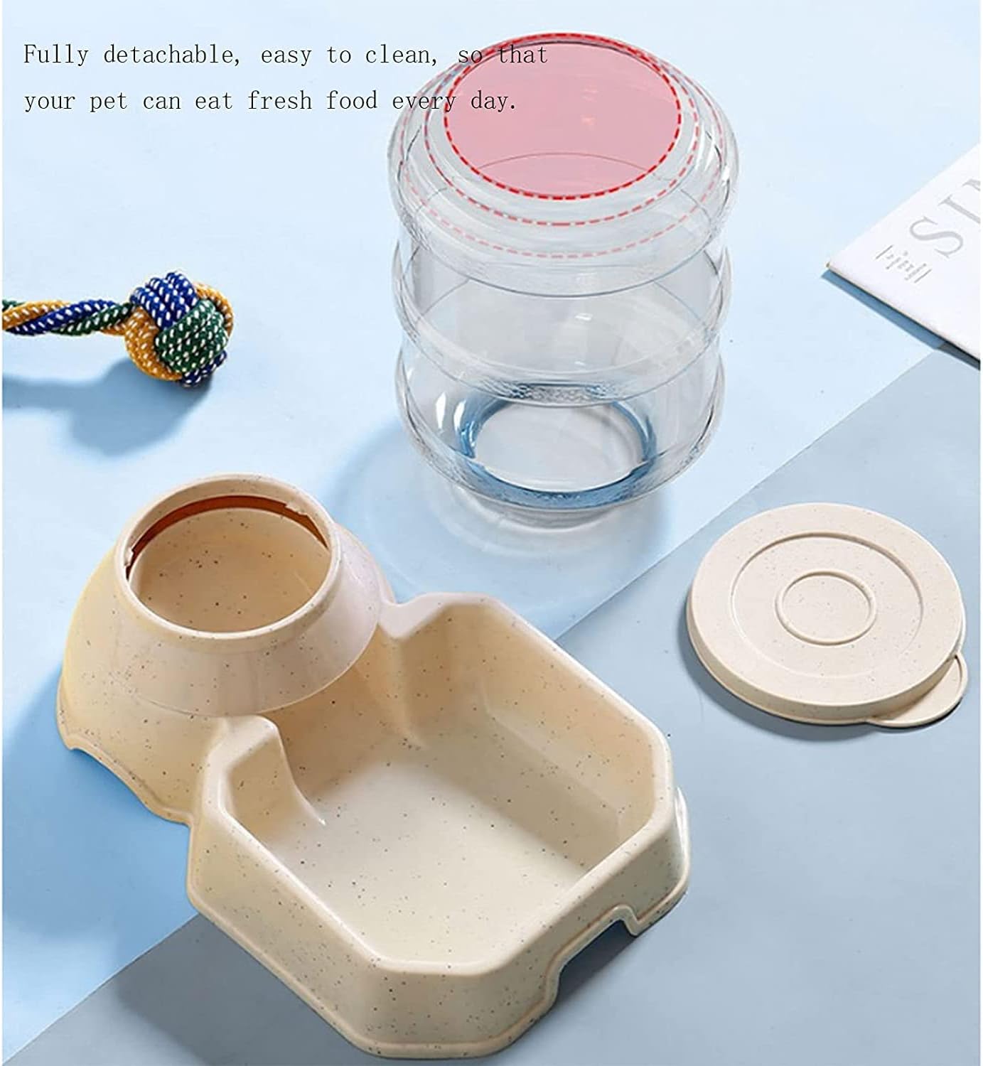 Water Dispenser 3.8L Big Capacity Automatic Dog Food Feeder Water Set Unplugged Fountain Dispenser Waterer Self Feeding Bowl for Small Large Pet Dog Cat Puppy cat Fountain (Size : Feeders) ( Water