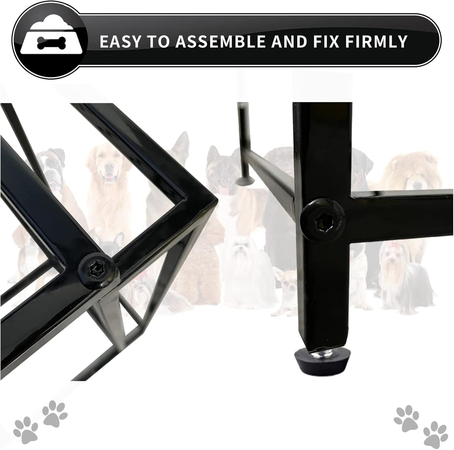 Lifted Dog/Cat Bowl Stand, Raised Dog Bowl Holder for Existing Bowls, 4 Adjustable Heights for Puppy, Small, Medium and Large Size Dogs.