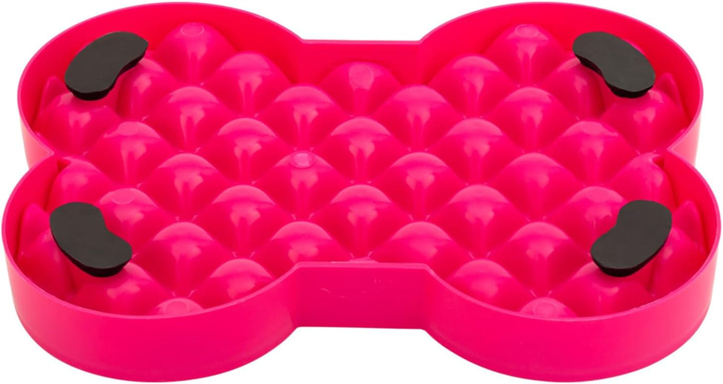 LickiMat Small Slodog Suitable for Wet Food, Raw Food, Kibble and Treats. Perfect Feeder for Small and Medium-Sized Dogs. No Gulp and No Frustration. (Pink)