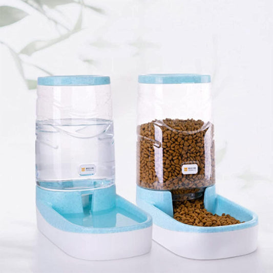 Dispenser No Spill Water Dispenser/Pet Automatic Feeder Pet Supplies Cats Dogs Automatic Waterer Dispenser 3.8L Or Food Automatic Feeder for Pet cat Fountain (Size : Feeders) (Water dispensers)