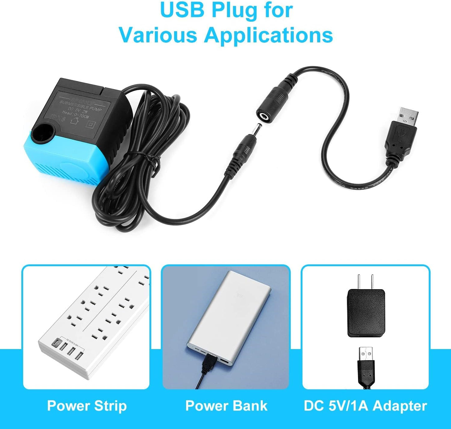 SP-400LV Cat Water Fountain Pump,USB Replacement Pump for Pet Drinking Fountains Compatible with Ceramic, Butterfly,Seaside and Multi-Tier Pet Fountains(No AC Adapter)
