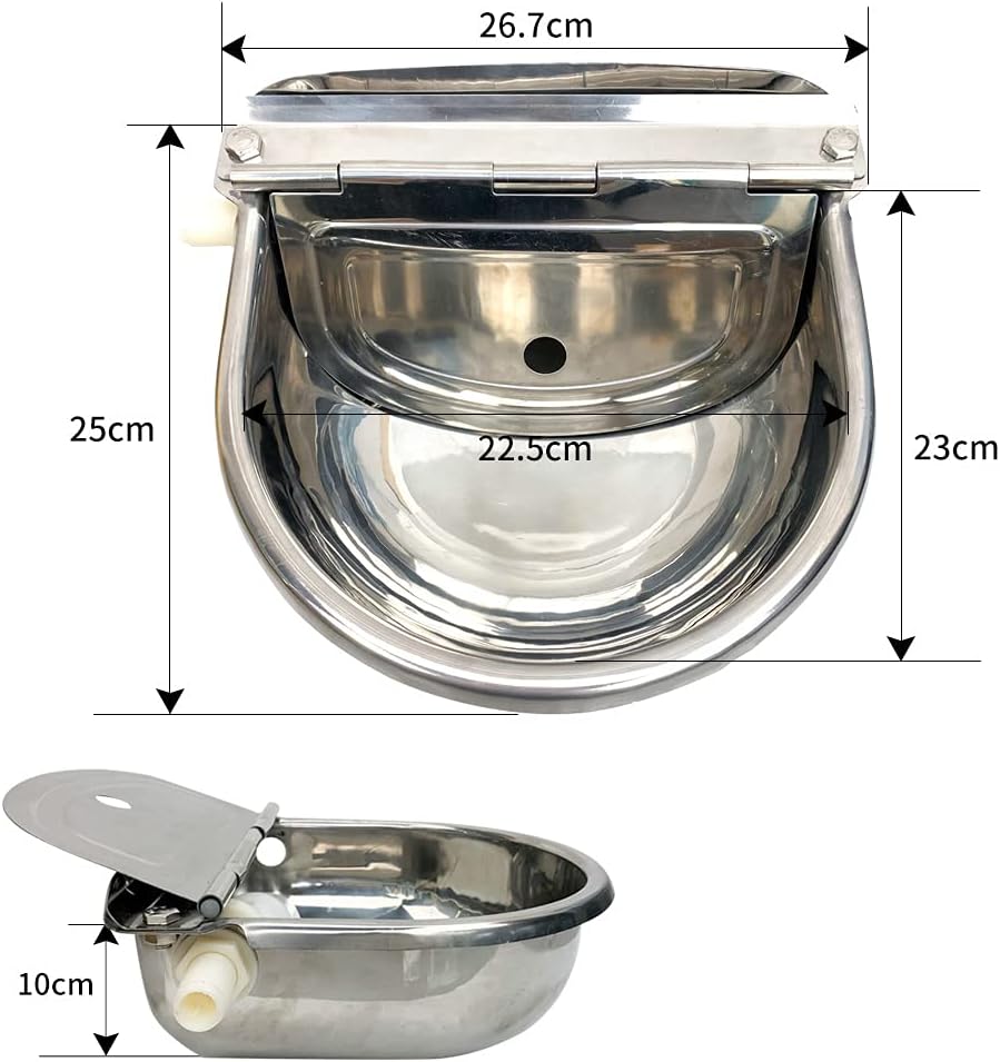 Automatic Water Trough Dog Feeder Bowl with Float for Cattle Horse Goat Sheep Animals Stainless Pet Livestock Tool