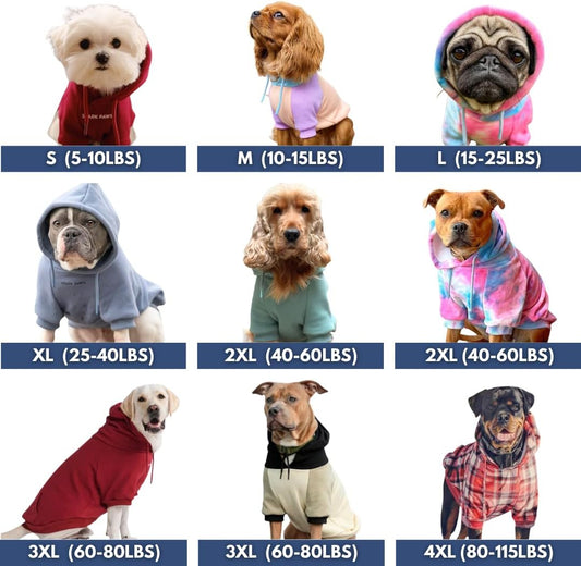 Spark Paws Dog Hoodie – Premium Dog Sweater for Small, Medium, and Large Dogs | Warm Outfits for French Bulldogs, Pitbull, Puppy, Winter Jacket Alternative - 90s Retro Sky Dye - 3XL