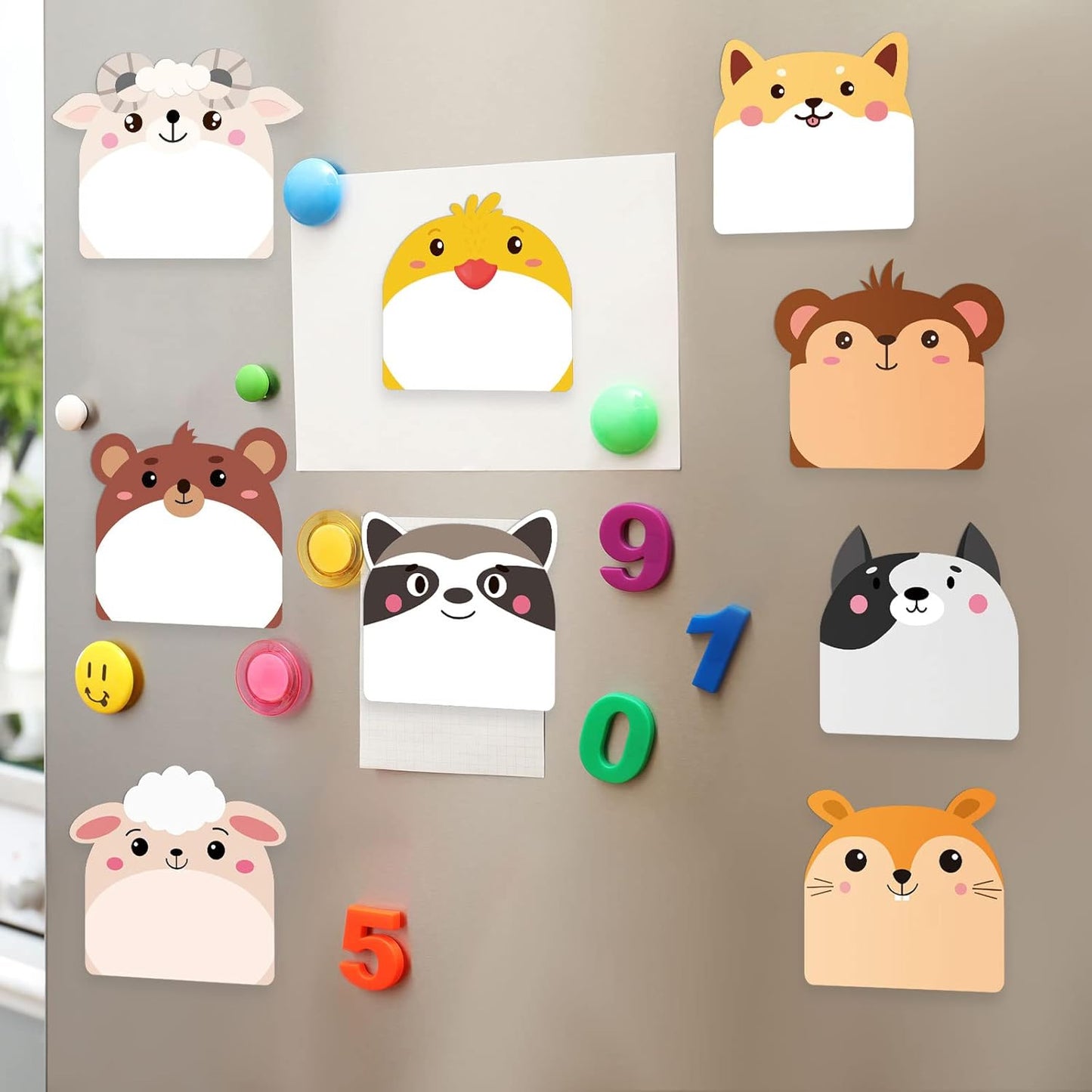 Yinder 24 Pads Cute Animal Sticky Notes Fun Kawaii Animal Sticky Notes Pads Bulk Cartoon Memo Self Adhesive Gift for Veterinary Tab Office School Party Supplies