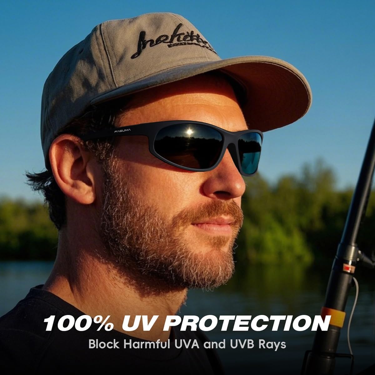 FAGUMA Polarized Sports Sunglasses For Men Cycling Driving Fishing UV400 Protection