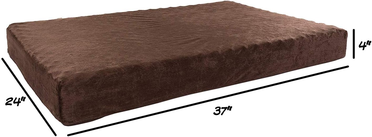 PETMAKER 2-Layer Orthopedic Memory Foam Dog Bed - Machine Washable Cover, 37 x 24, Up to 65lbs, Brown