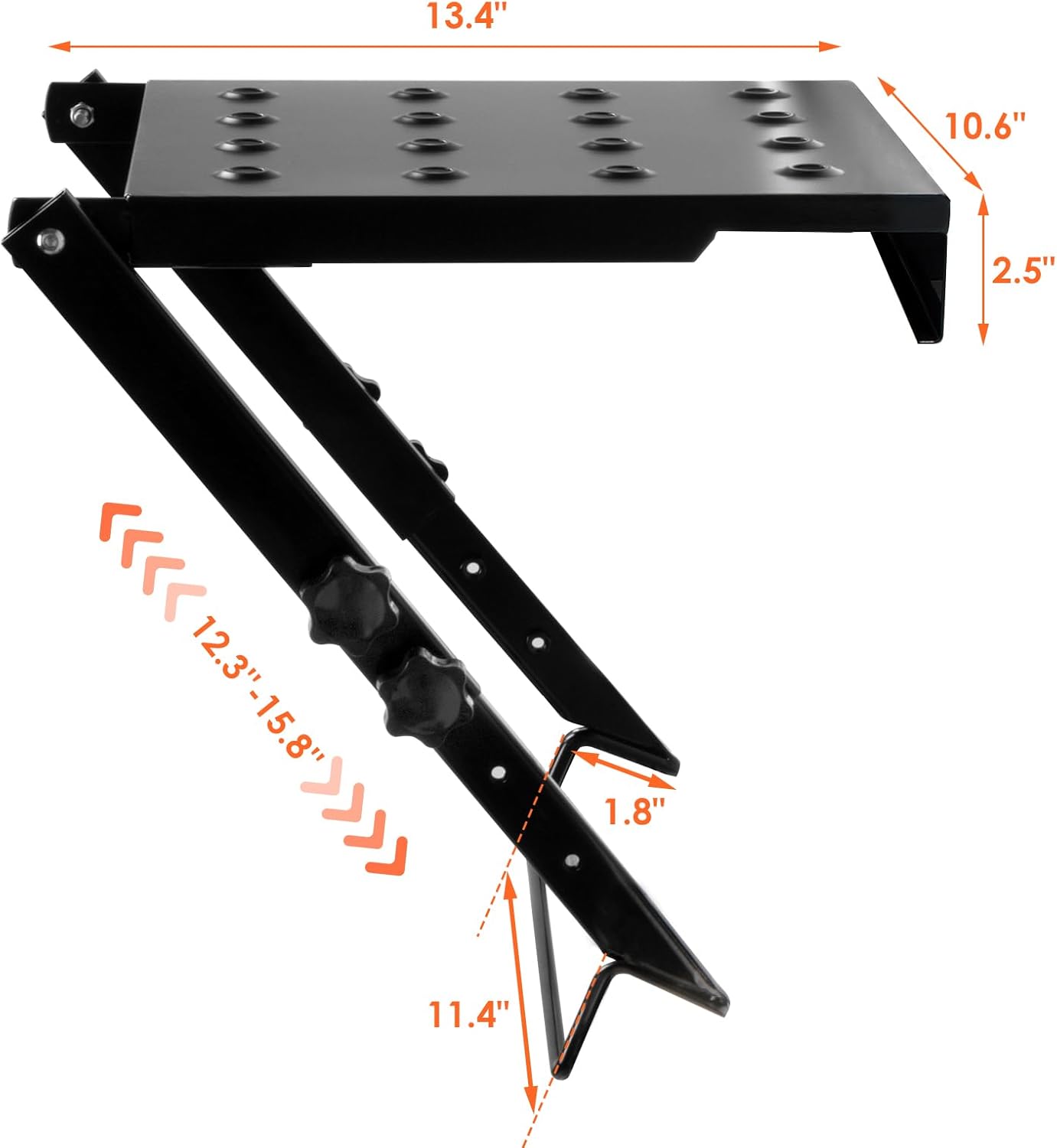 TooCust Ladder Platform, 3-Level Adjustable Ladder Step & Work Platform, 400 lbs Extreme Heavy Duty Standing Scaffold, Pro-Grade Extension Ladder Workstation & Tool Tray for Painting & Repairs (Black)