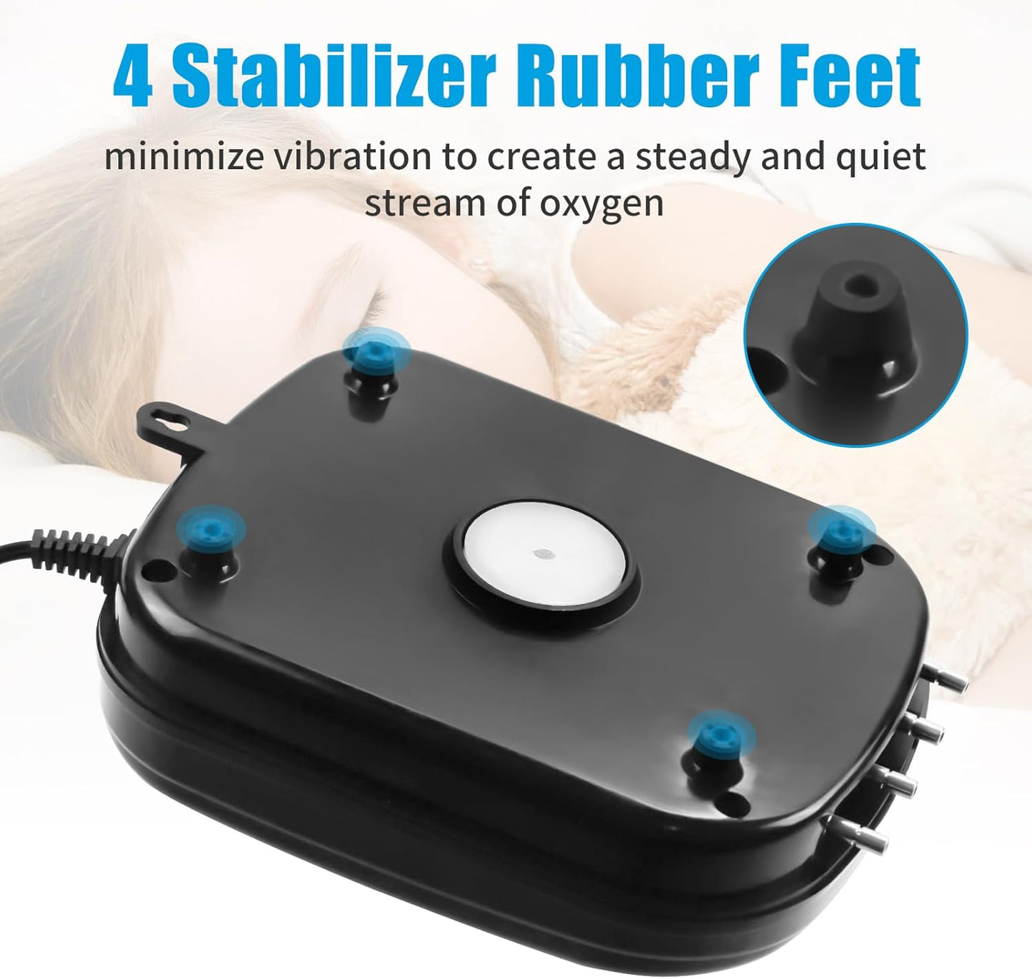 AQUANEAT Aquarium Air Pump 300GPH, for up to 200 Gallon Fish Tank, Powerful Hydroponic Aerator Pump with Tubing, Air Stones, Valves