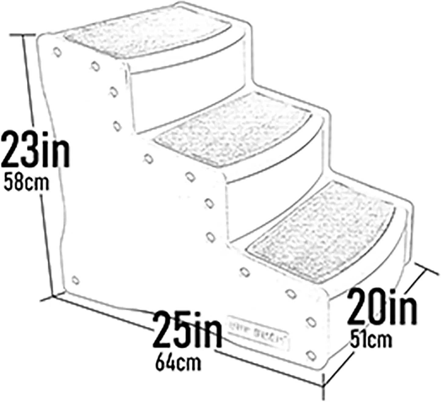 Pet Gear Easy Step III Extra Wide Pet Stairs, 3 Step for Dogs/Cats up to 200 pounds, Removable/Washable Carpet, Easy Assembly (No Tools Required), Sea Salt