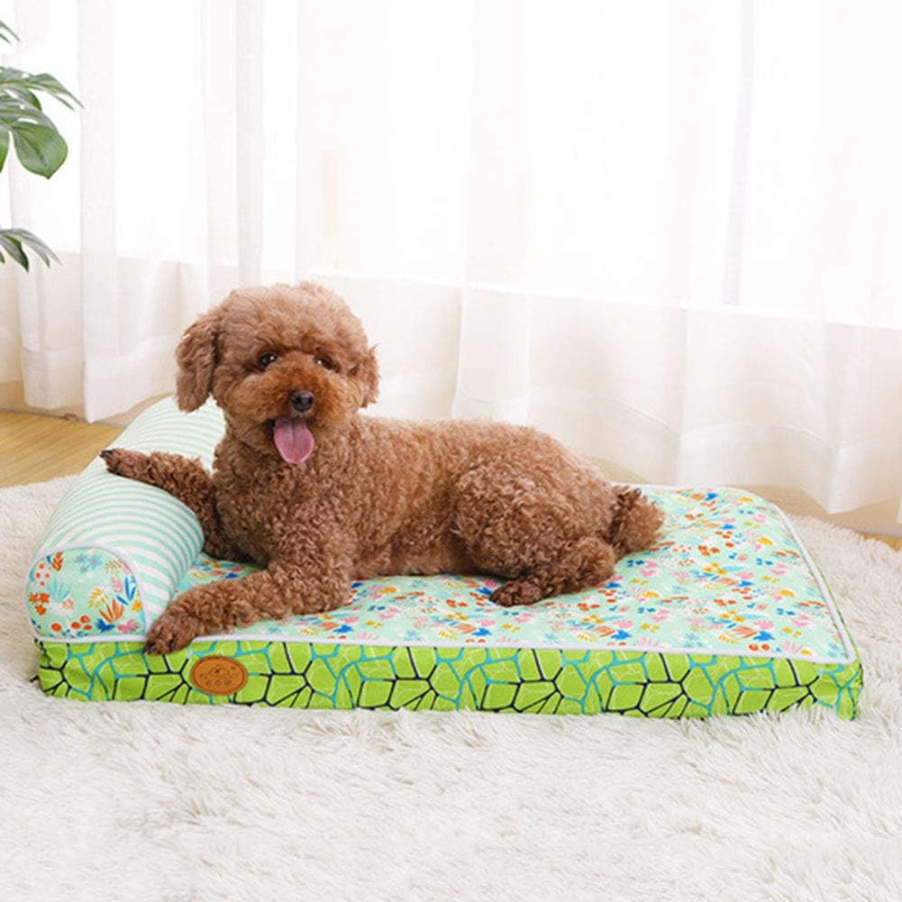 Orthopedic Dog Bed Durable Oxford Comfortable Dog Sofa Fully Removable and Washable Pet Bed for Small Medium Large Dogs Blue S (Green X)
