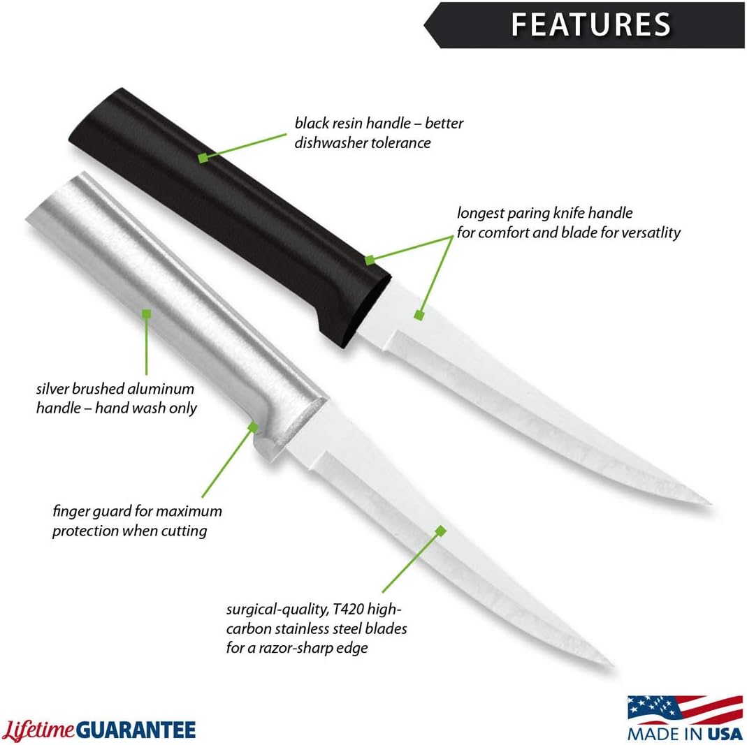 Rada Cutlery Super Parer Knife (R127), 4.38" Stainless Steel Blade, Silver Handle