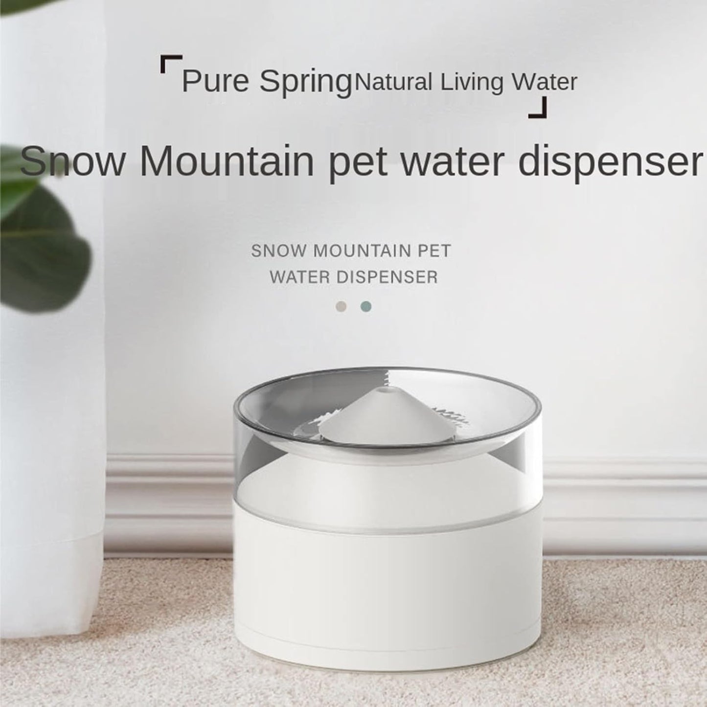 Dog/Cat Water Fountain, Quiet Automatic Pet Drinking Dispenser with Double Cyclic Filter System, Automatic Water Fountain for Cats Dogs,White