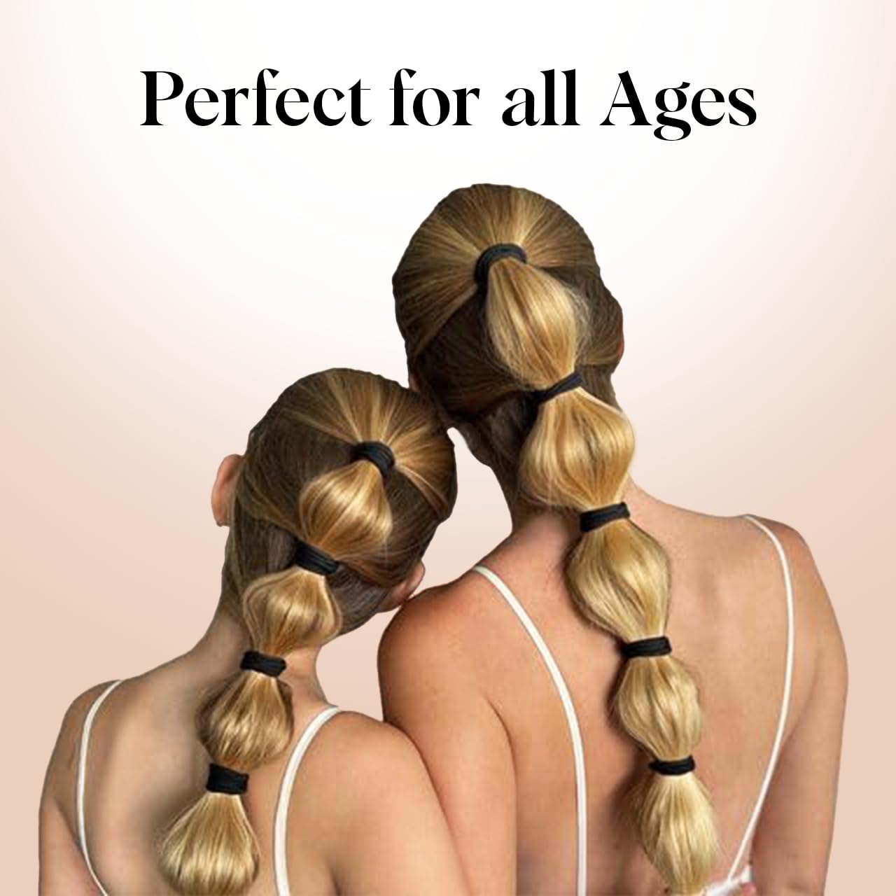 Kitsch Nylon Hair Ties No Damage - Stretchable Hair Bands for Strong All-Day Hold, Ponytail Holders | Hair Accessories for Girls | Ideal Gifts for Women - Black, 12 Pcs