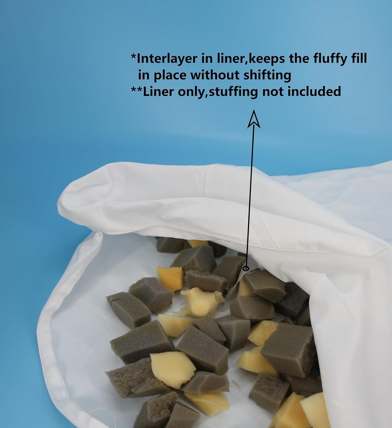 Dog Bed Stuff Sack Liner with Inter Layer Not Waterproof Liner Only 44 x 32 Inch