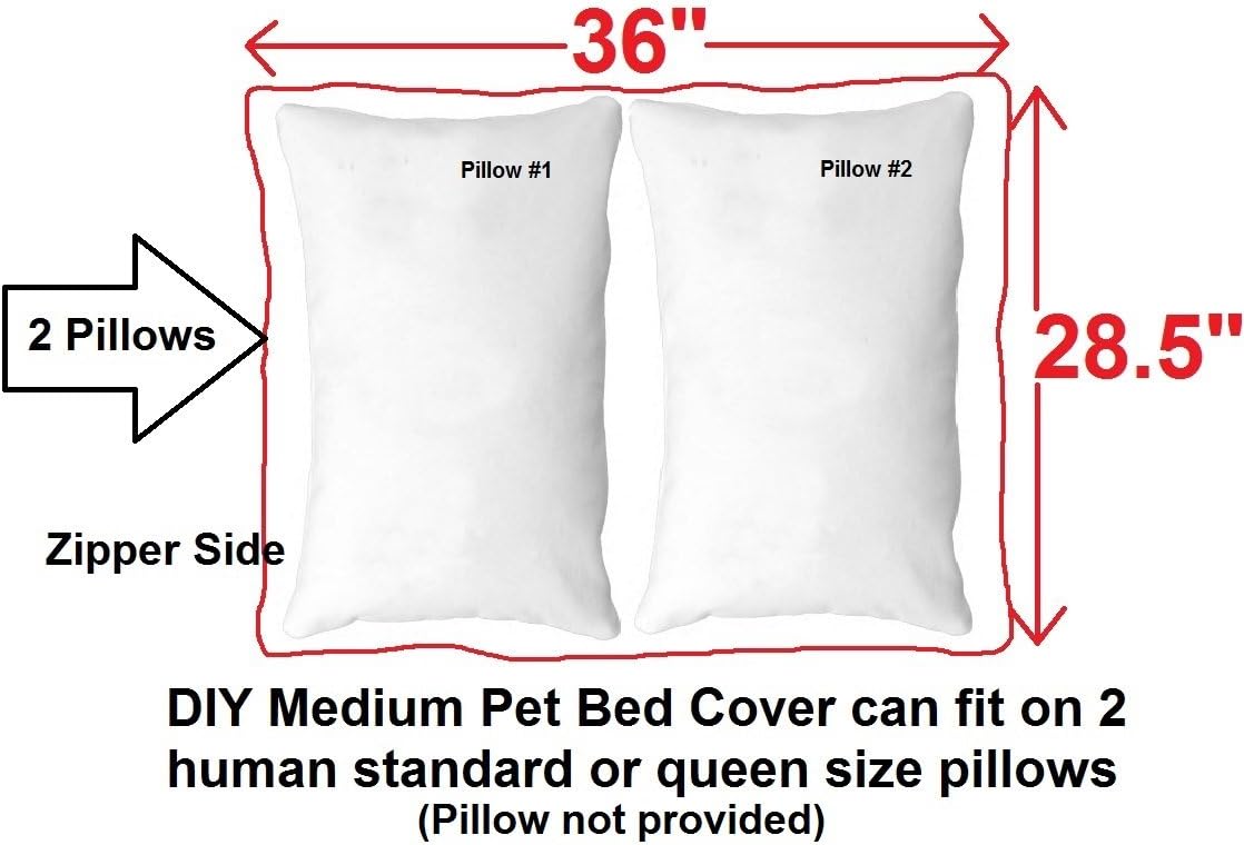 DIY Pet Bed Pillow Denim Cover + Waterproof Internal case for Dog/Cat at Medium 36"X29" Olive Green Color - Covers only