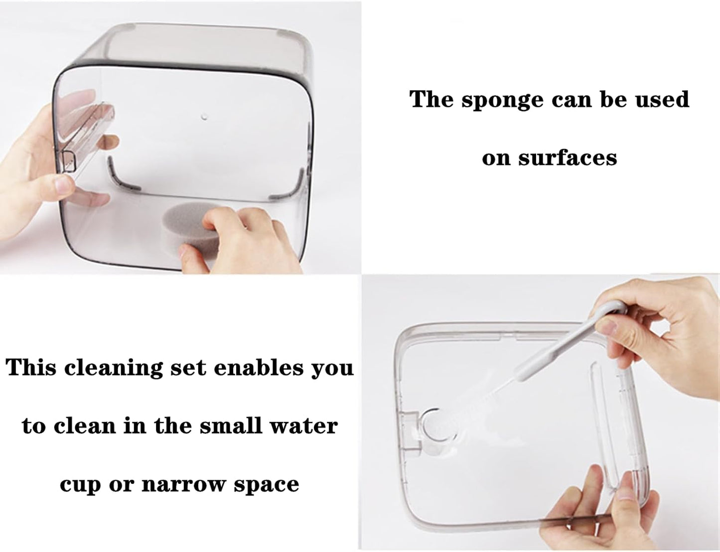3 PCS Cat Water Fountain Cleaning Set Professional Cat Water Brush Pet Drinking Dispenser Cleaning Kit Cleaning Brushes Pet Fountain Cleaning Kit for Most Pet Water Dispensers(Brushes & Sponge)