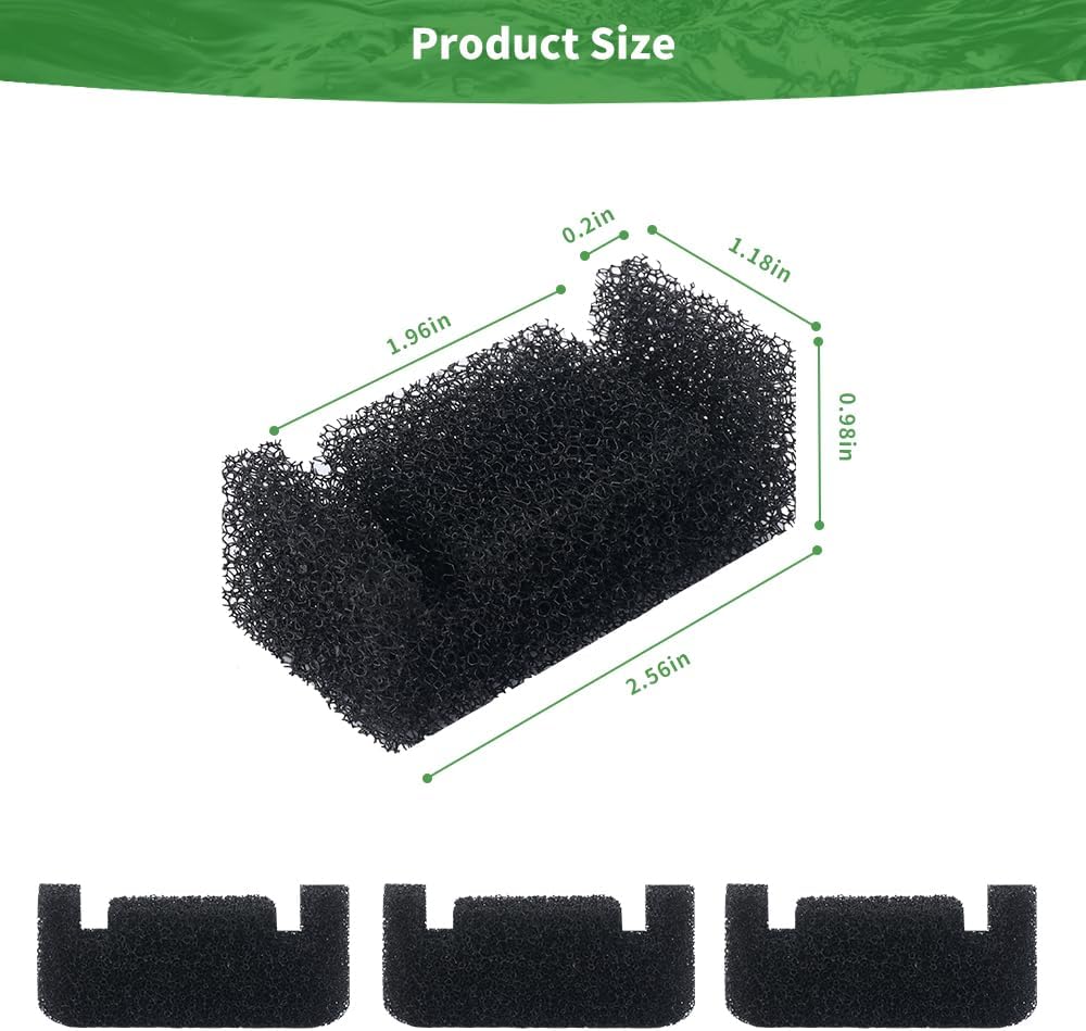 18 Pack Cat Water Fountain Foam Filters Replacement,Sponge Filter for Cat Water Fountain Foam Filter for 85oz/2.5L Automatic Cat Water Fountain (Black, 18 Sponges)