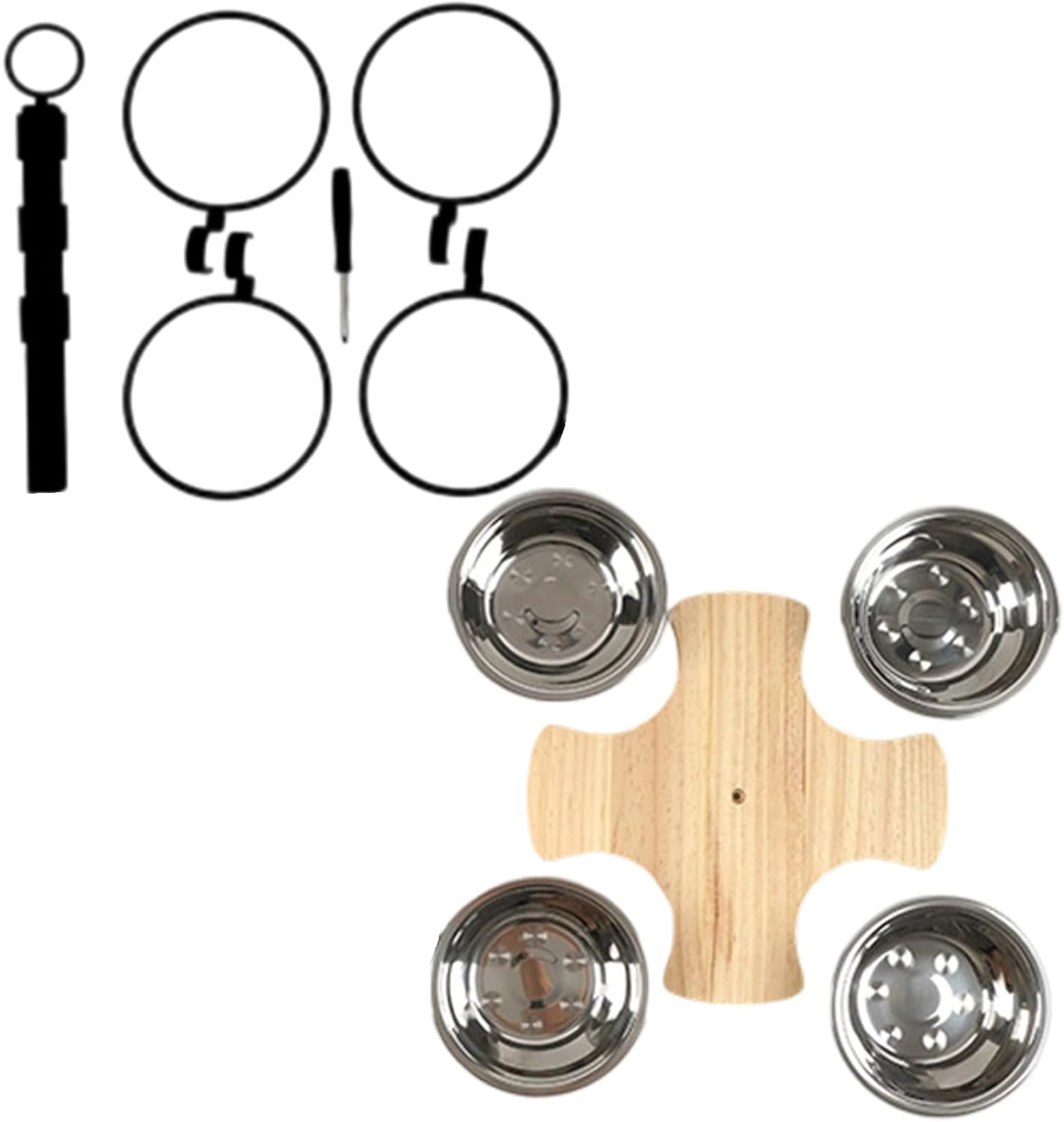 Ergonomic Elevated Dog Bowls with Stable Stand and Quadruple Bowl for Most Breeds Adjustable Heights Dishwasher Safe Pet