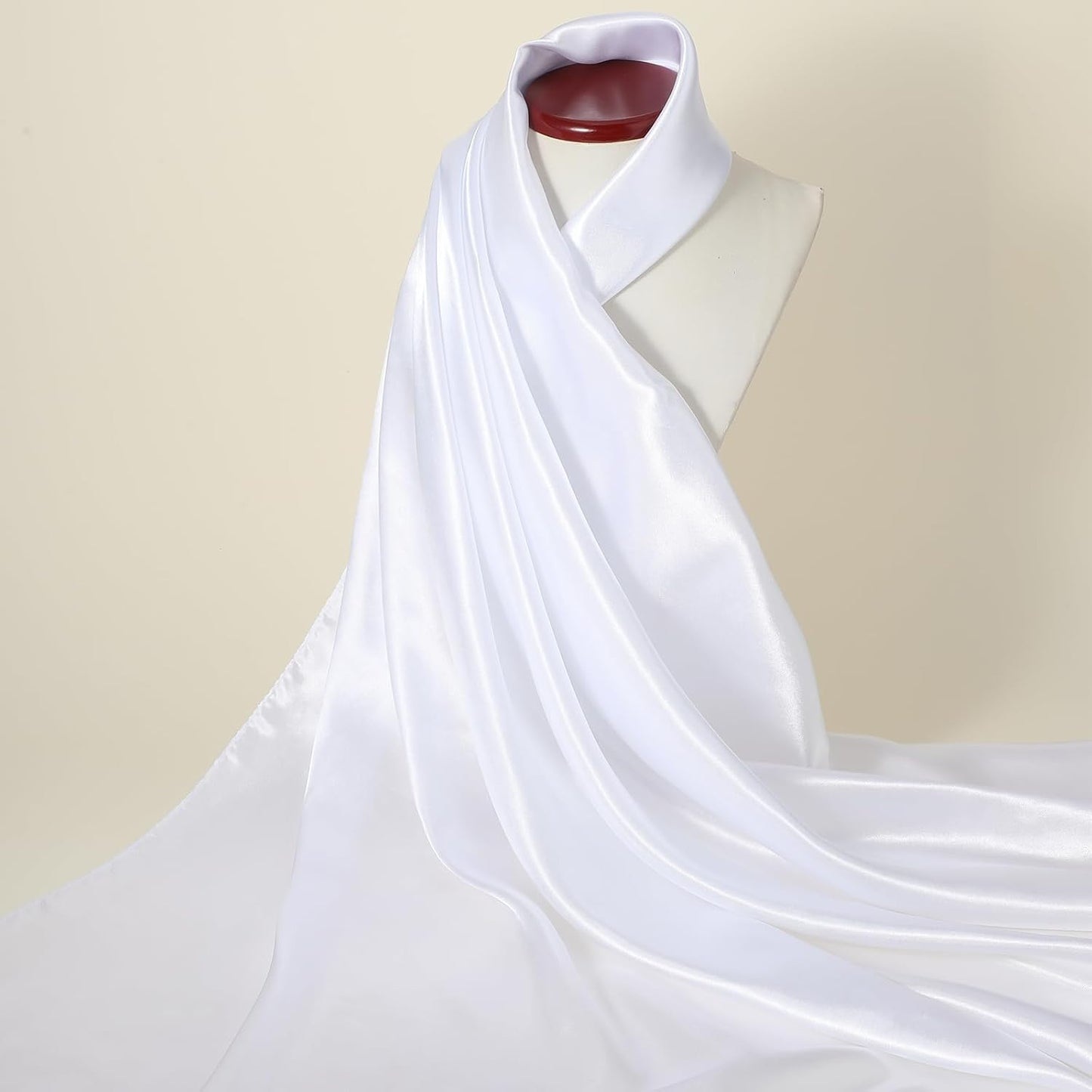 35" Large Square Satin Head Scarf, Silk Shiny Solid Color Scarves, Sleeping Wraps for Women Hair Bandana