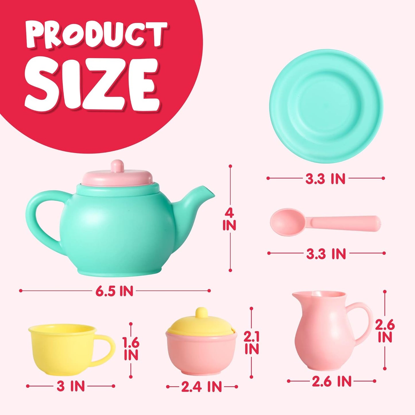 JOYIN 18PCS Pretend Tea Party Set Play Food Accessories BPA Free, Phthalates Free, Plastic Tea Set, Mini Kitchen for Kids, Gifts for Toddler Boys Girls, Easter Birthday Gifts
