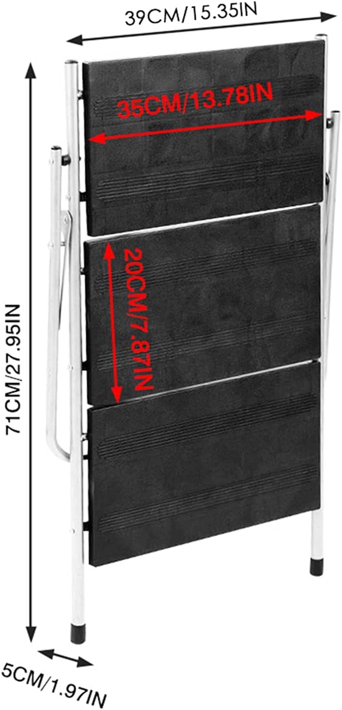 Portable Dog Car Step Stairs Ladder Folding Pet Ladder Ramp for Trucks SUVs High Bed Indoor Outdoor Use Lightweight Dog Stairs (Color : Black Size : Same Size)
