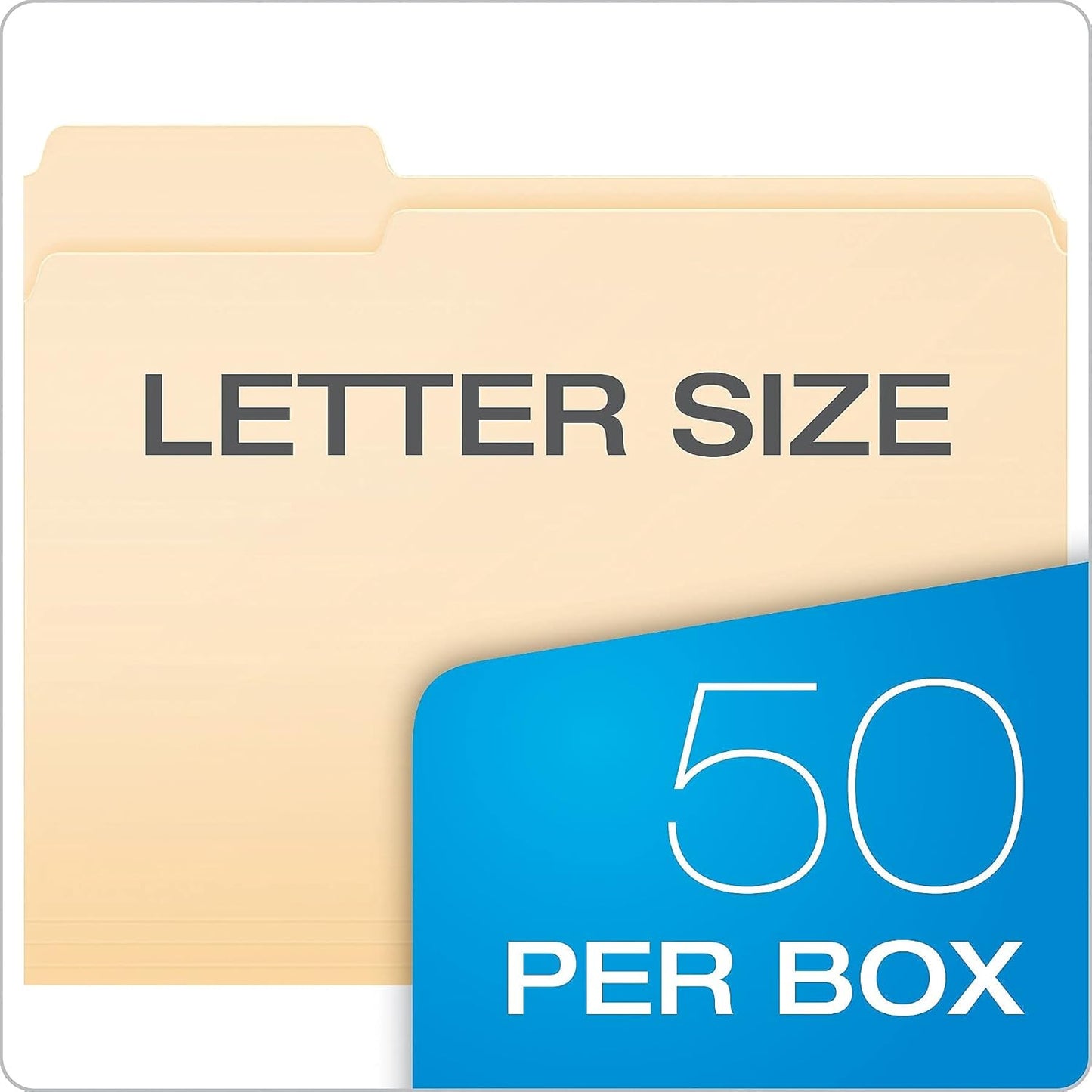 Pendaflex Double Stuff File Folders, Letter Size, Manila, 1/3 Cut, 50/BX (54459EE)