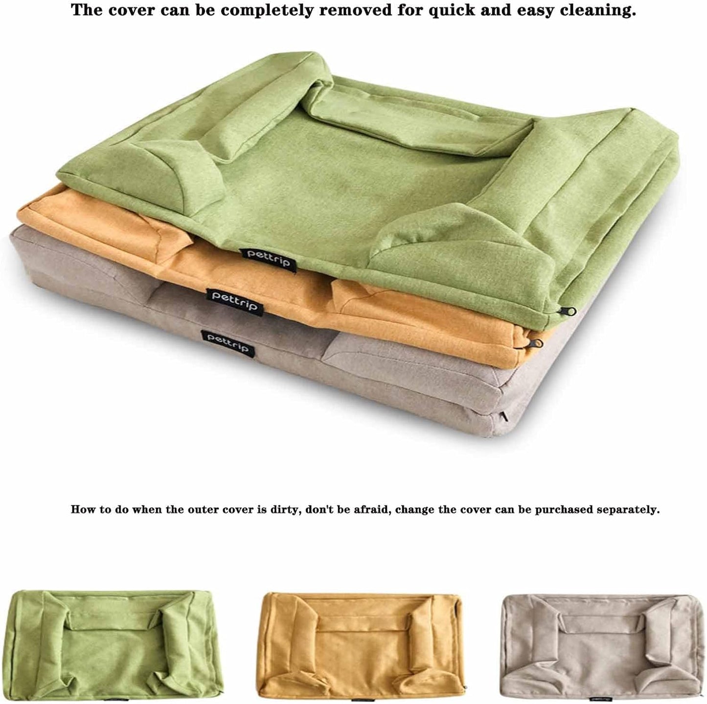 Dog Bed, Removable and Washable Dog Kennel Dog Sofa Litter pet Kennel Four Seasons Dog Kennel cat Kennel cat Litter. (Changing Cover - Grey, M(60 * 45 * 13cm))