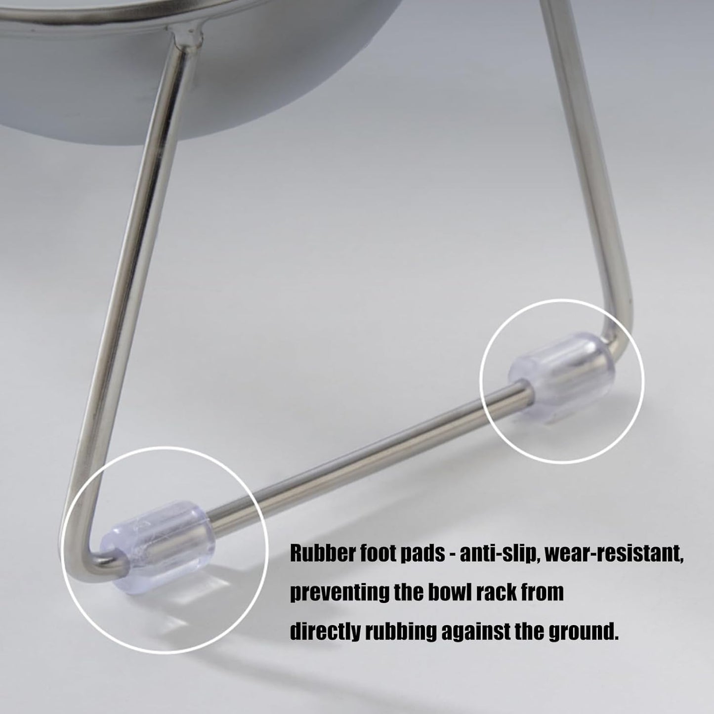 304 Stainless Steel Cats Feeders Double Bowls Antislip Food and Water Bowl Feeding for Small Dog Kittens Elevated Cats Bowl with Stand