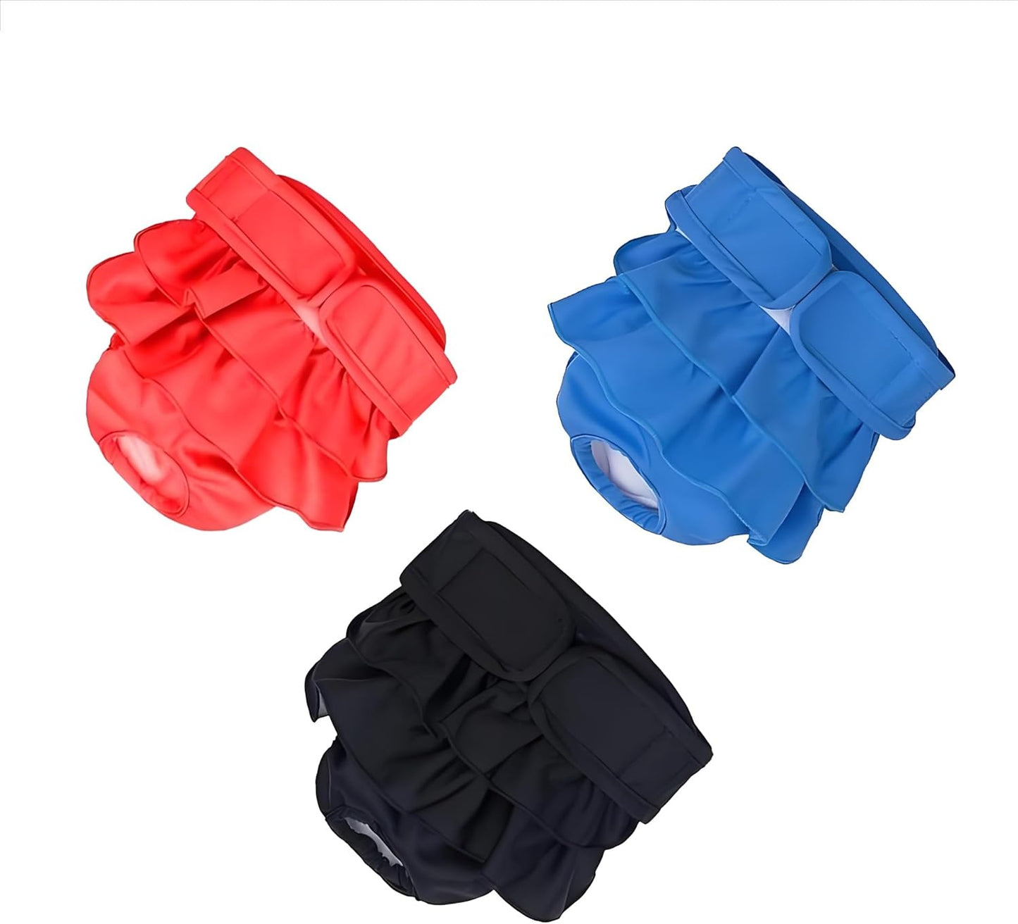 Reusable Female Dog Diapers with Skirt – Washable Pet Diaper Pants with Adjustable Straps, Leak-Proof Training Underwear for Dogs in Heat-3pcs(Dark Hemline,XS)