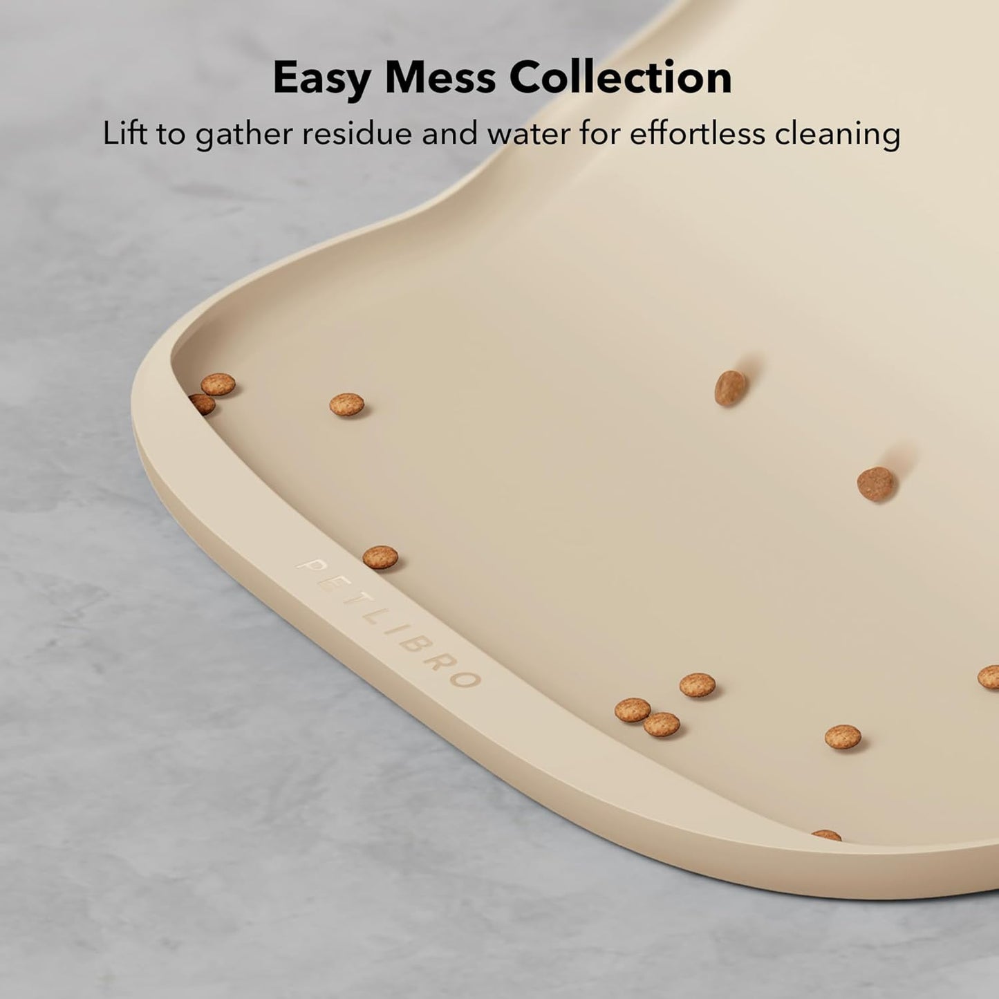PETLIBRO Silicone Dog & Cat Food Mat for Feeder and Water Fountain, BPA-Free Waterproof Pet Feeding Tray with Raised Edge Spill Protection, Non-Slip Easy Clean Bowl Placemat for AF005 AF103, 17.7"x12"