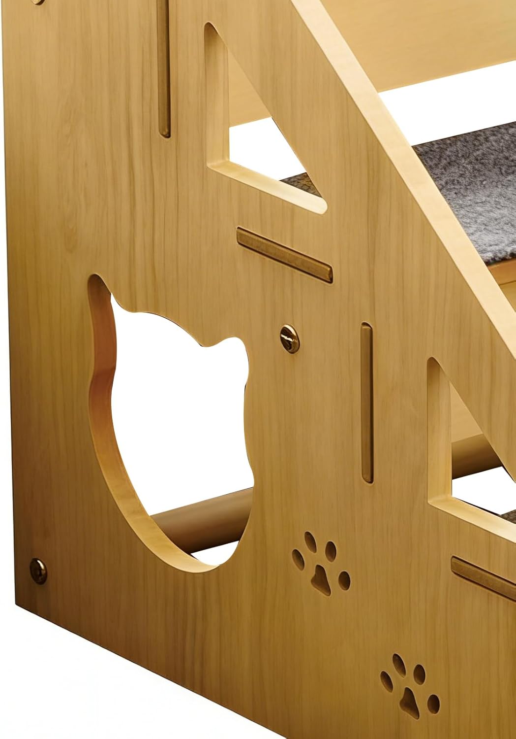 Non Slip Pet Ladder, Wooden Dog Stairs, Cat and Small Dog Step Accessory with Stable Build, Indoor Pet Tool with Portable Style, Apartment Balcony Terrace Helper for Puppies