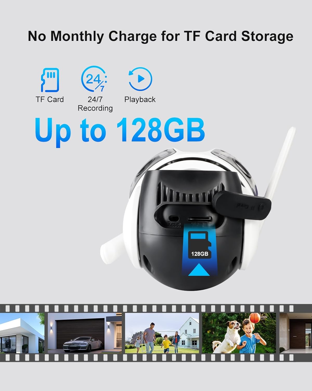 9MP Three Lens Wireless Outdoor Security Camera, 360° Pan/Tilt, 2.4GHz WiFi, AI Auto Tracking, No Blind Spot,24/7 Recording, Night Vision,Spotlight,2-Way Audio, IP66, for Home Surveillance
